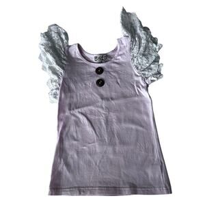 Sado Adorable Pink Lace Detail Top - Size 6X